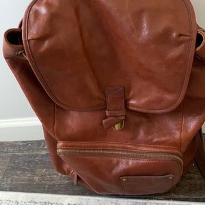 Fossil Brown Leather Backpack